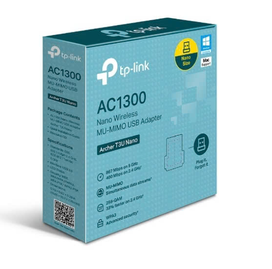 USB Wifi băng tần kép AC1300 Tp-Link T3U Nano